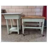 2 SOLID WOOD VINTAGE TABLES