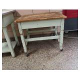 2 SOLID WOOD VINTAGE TABLES