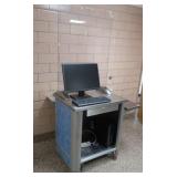 STAINLESS STEEL CASH REGISTER COUNTER WITH SCREEN SETUP