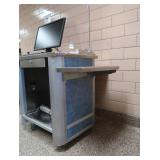 STAINLESS STEEL CASH REGISTER COUNTER WITH SCREEN SETUP