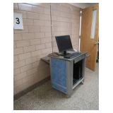 STAINLESS STEEL CASH REGISTER COUNTER WITH SCREEN SETUP