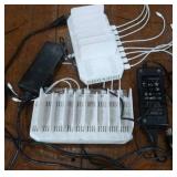 2 UNITEK 120W 10 PORT USB SMART CHARGING STATIONS+ 2 SWITCH ADAPTOR