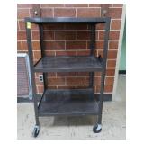 TALL METAL ROLLY CART WITH ELECTRICAL HOOKUP