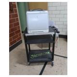 HP LASERJET 2600ON ON PLASTIC ROLLING CART
