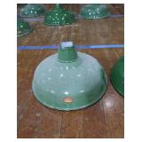 2 16' VINTAGE APPLETON RLM GREEN ENAMEL LIGHT SHADES