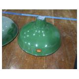 2 16' VINTAGE APPLETON RLM GREEN ENAMEL LIGHT SHADES