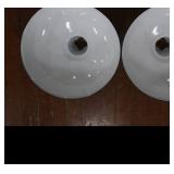 2 16' VINTAGE APPLETON RLM GREEN ENAMEL LIGHT SHADES