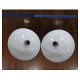 2 16' VINTAGE APPLETON RLM GREEN ENAMEL LIGHT SHADES