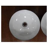 2 16' VINTAGE APPLETON RLM GREEN ENAMEL LIGHT SHADES