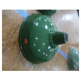 2 16' VINTAGE APPLETON RLM GREEN ENAMEL LIGHTSHADES