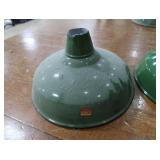 2 16' VINTAGE APPLETON RLM GREEN ENAMEL LIGHTSHADES