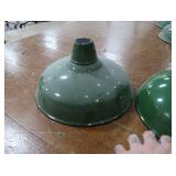 2 16' VINTAGE APPLETON RLM GREEN ENAMEL LIGHTSHADES