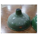 2 16' VINTAGE APPLETON RLM GREEN ENAMEL LIGHTSHADES