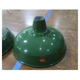 2 16' VINTAGE APPLETON RLM GREEN ENAMEL LIGHTSHADES
