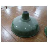 2 16' VINTAGE APPLETON RLM GREEN ENAMEL LIGHTSHADES
