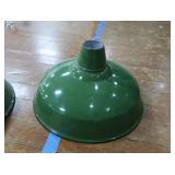 2 16' VINTAGE APPLETON RLM GREEN ENAMEL LIGHTSHADES