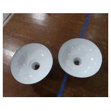 2 16' VINTAGE APPLETON RLM GREEN ENAMEL LIGHTSHADES