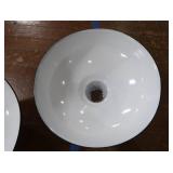 2 16' VINTAGE APPLETON RLM GREEN ENAMEL LIGHTSHADES