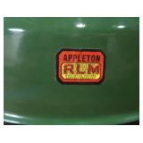2 16' VINTAGE APPLETON RLM GREEN ENAMEL LIGHTSHADES