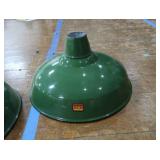 2 16' VINTAGE APPLETON RLM GREEN ENAMEL LIGHTSHADES