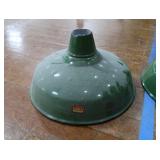 2 16' VINTAGE APPLETON RLM GREEN ENAMEL LIGHTSHADES