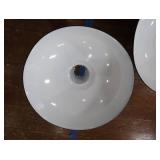 2 16' VINTAGE APPLETON RLM GREEN ENAMEL LIGHTSHADES
