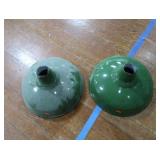 2 16' VINTAGE APPLETON RLM GREEN ENAMEL LIGHTSHADES