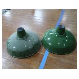 2 16' VINTAGE APPLETON RLM GREEN ENAMEL LIGHTSHADES