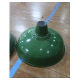 2 16' VINTAGE APPLETON RLM GREEN ENAMEL LIGHTSHADES
