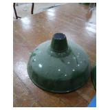 2 16' VINTAGE APPLETON RLM GREEN ENAMEL LIGHTSHADES