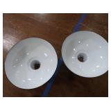 2 16' VINTAGE APPLETON RLM GREEN ENAMEL LIGHTSHADES