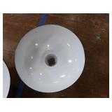 2 16' VINTAGE APPLETON RLM GREEN ENAMEL LIGHTSHADES