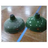 2 16' VINTAGE APPLETON RLM GREEN ENAMEL LIGHTSHADES