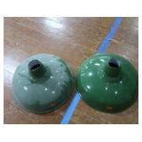 2 16' VINTAGE APPLETON RLM GREEN ENAMEL LIGHTSHADES