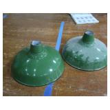 2 16' VINTAGE APPLETON RLM GREEN ENAMEL LIGHTSHADES