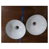 2 16' VINTAGE APPLETON RLM GREEN ENAMEL LIGHTSHADES