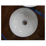 2 16' VINTAGE APPLETON RLM GREEN ENAMEL LIGHTSHADES