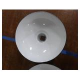 2 16' VINTAGE APPLETON RLM GREEN ENAMEL LIGHTSHADES