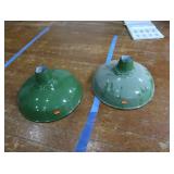2 16' VINTAGE APPLETON RLM GREEN ENAMEL LIGHTSHADES