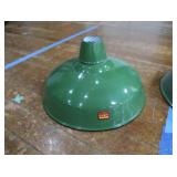2 16' VINTAGE APPLETON RLM GREEN ENAMEL LIGHTSHADES