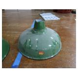 2 16' VINTAGE APPLETON RLM GREEN ENAMEL LIGHTSHADES