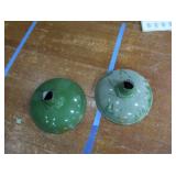 2 16' VINTAGE APPLETON RLM GREEN ENAMEL LIGHTSHADES