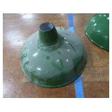 2 16' VINTAGE APPLETON RLM GREEN ENAMEL LIGHTSHADES