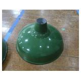 2 16' VINTAGE APPLETON RLM GREEN ENAMEL LIGHTSHADES