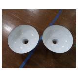 2 16' VINTAGE APPLETON RLM GREEN ENAMEL LIGHTSHADES