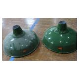 2 16' VINTAGE APPLETON RLM GREEN ENAMEL LIGHTSHADES