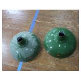2 16' VINTAGE APPLETON RLM GREEN ENAMEL LIGHTSHADES