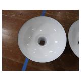 2 16' VINTAGE APPLETON RLM GREEN ENAMEL LIGHTSHADES