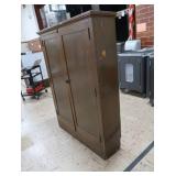 ANTIQUE  OAK SCHOOL HOUSE CUPBOARD