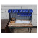 ROLLING WOOD SHELF & WORK BENCH